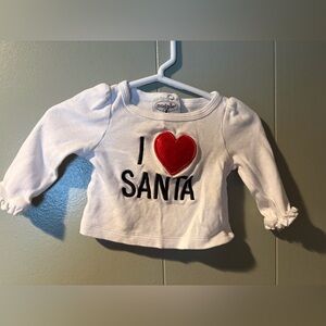 Mud Pie White and Red 'I Heart Santa' Kids Long Sleeve Tee